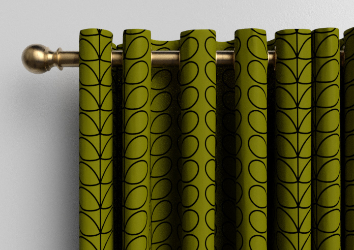 Orla Kiely Linear Stem, Olive & Black - Made to Measure Curtains - Image 12